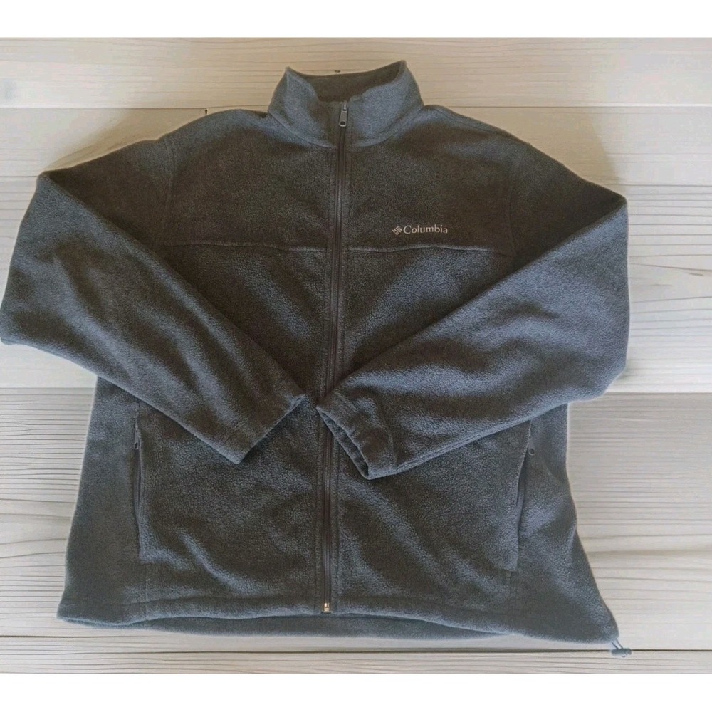 Columbia Men's Regular Fit Full Zip Fleece Jacket Charcoal Grey XL A5
